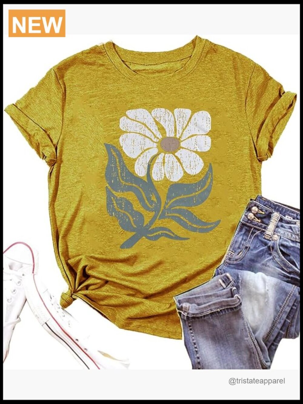 Vintage Floral Short Sleeve T-Shirt Boho Wildflowers Tee Summer Nature Tops